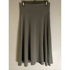 Zenana Outfitters Grey Pull On High Waisted Skater Skirt Size Large